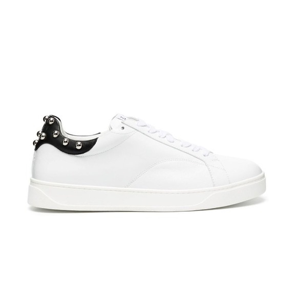 Lanvin Shoes - Lanvin Paris Women's White Leather DDB0 Sneakers with Studs, Sz 37
